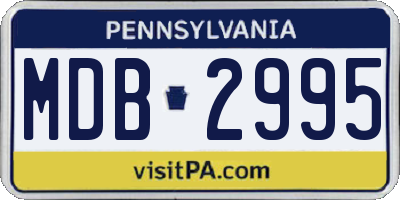 PA license plate MDB2995