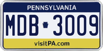 PA license plate MDB3009