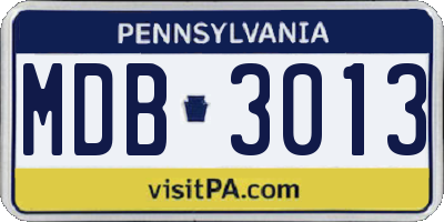 PA license plate MDB3013