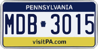 PA license plate MDB3015