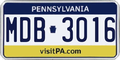 PA license plate MDB3016