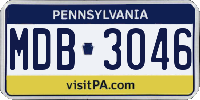 PA license plate MDB3046