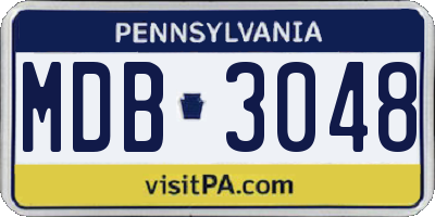 PA license plate MDB3048