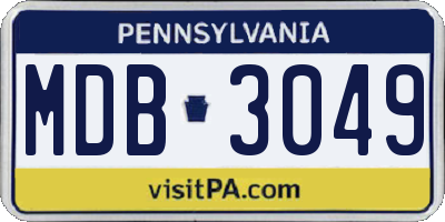 PA license plate MDB3049