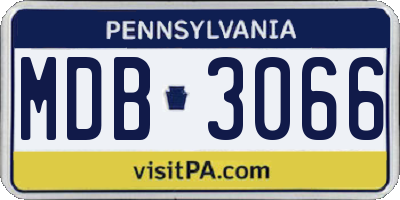 PA license plate MDB3066