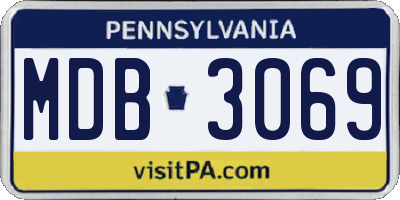 PA license plate MDB3069