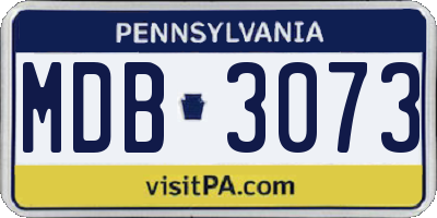 PA license plate MDB3073