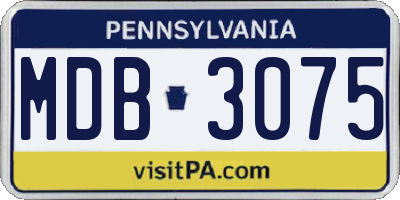 PA license plate MDB3075