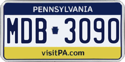 PA license plate MDB3090
