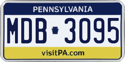 PA license plate MDB3095