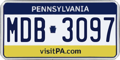 PA license plate MDB3097