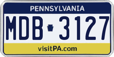 PA license plate MDB3127