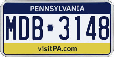 PA license plate MDB3148