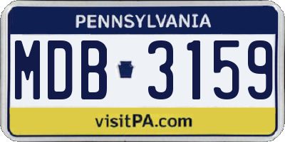 PA license plate MDB3159