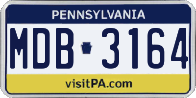 PA license plate MDB3164