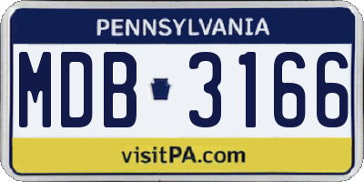 PA license plate MDB3166