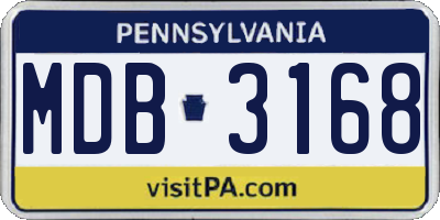 PA license plate MDB3168