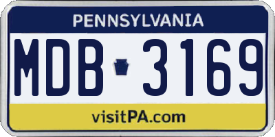 PA license plate MDB3169