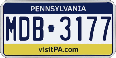 PA license plate MDB3177