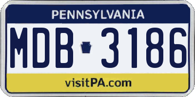 PA license plate MDB3186