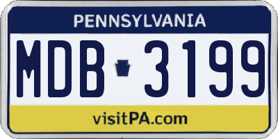 PA license plate MDB3199