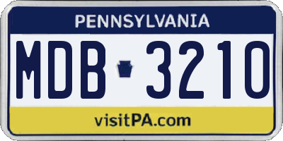 PA license plate MDB3210