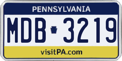 PA license plate MDB3219