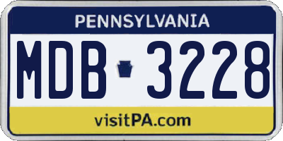 PA license plate MDB3228