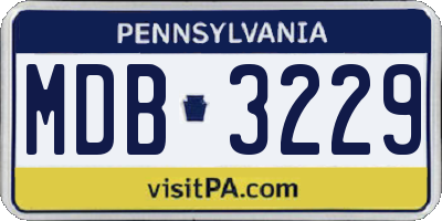 PA license plate MDB3229