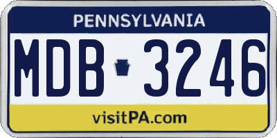 PA license plate MDB3246