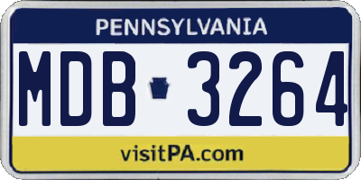 PA license plate MDB3264