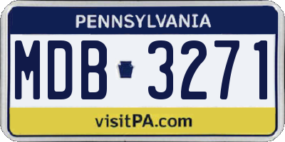 PA license plate MDB3271