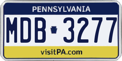 PA license plate MDB3277