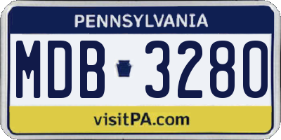 PA license plate MDB3280