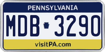 PA license plate MDB3290