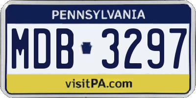 PA license plate MDB3297