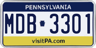 PA license plate MDB3301