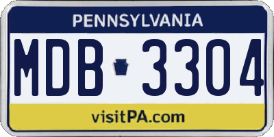 PA license plate MDB3304