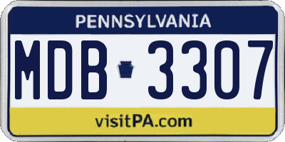 PA license plate MDB3307
