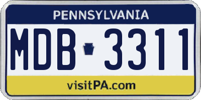 PA license plate MDB3311