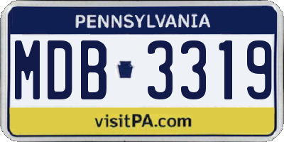 PA license plate MDB3319