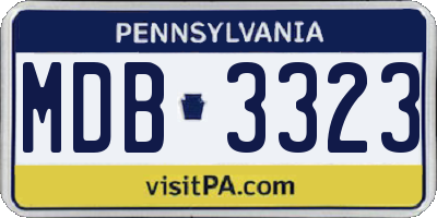 PA license plate MDB3323