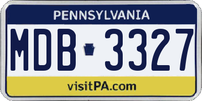 PA license plate MDB3327