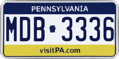 PA license plate MDB3336