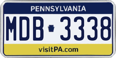PA license plate MDB3338