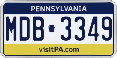 PA license plate MDB3349