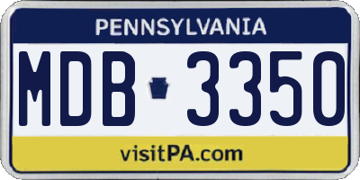 PA license plate MDB3350