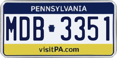 PA license plate MDB3351