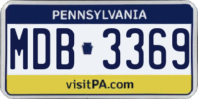 PA license plate MDB3369
