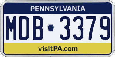 PA license plate MDB3379